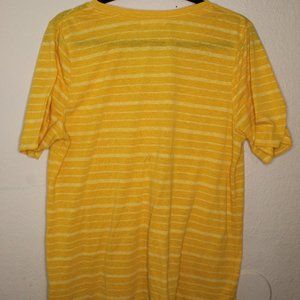 Yellow Short Sleeve Ladies Shirt Button Down XL